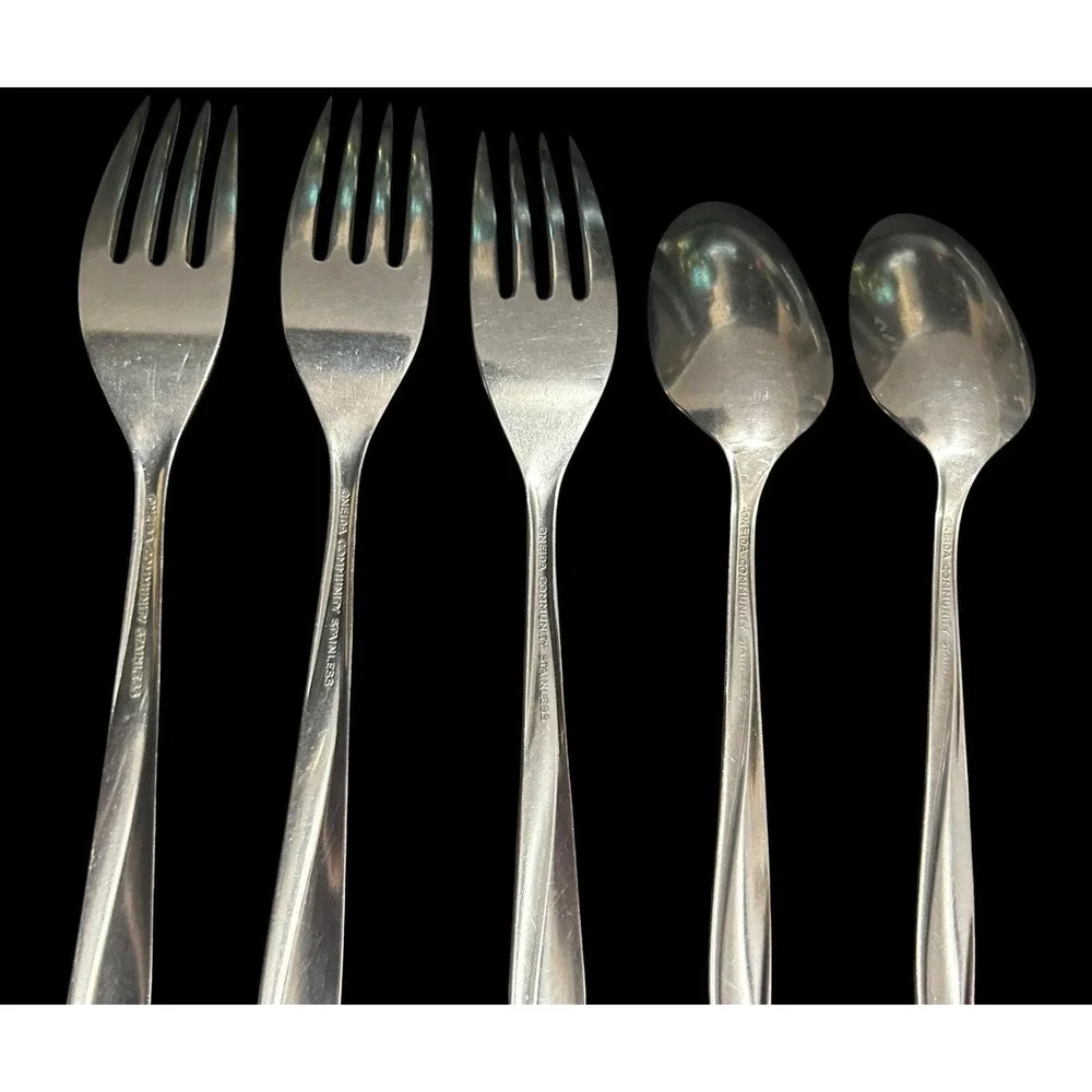 VTG Oneida Community Stainless Flatware Replacement Lot 10 Piece Set Starburst